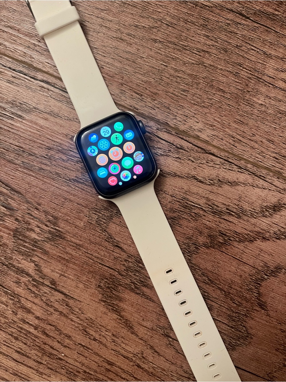 Smartwatch with Cream Silicone Band - Unbranded